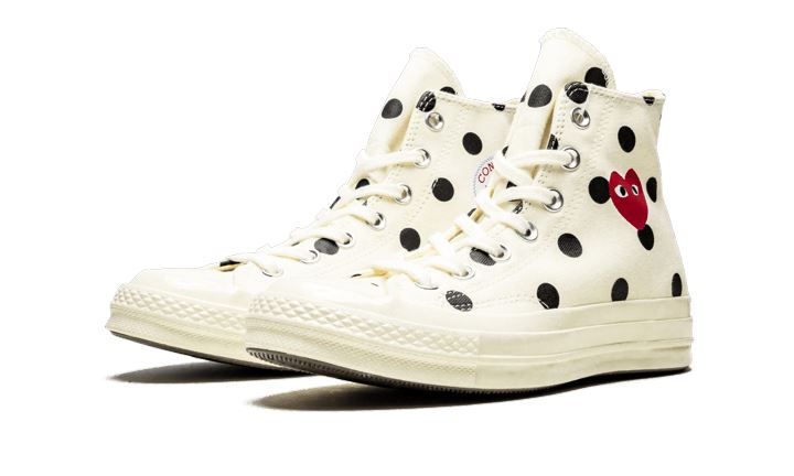 Converse Chuck Taylor All-Star 70s Hi Comme des Garçons PLAY Polka Dot White
