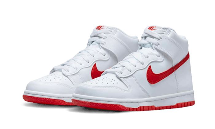 Nike Dunk High White Picante Red