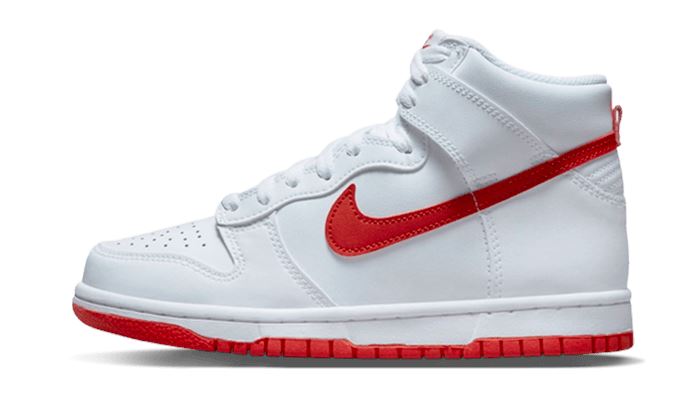 Nike Dunk High White Picante Red