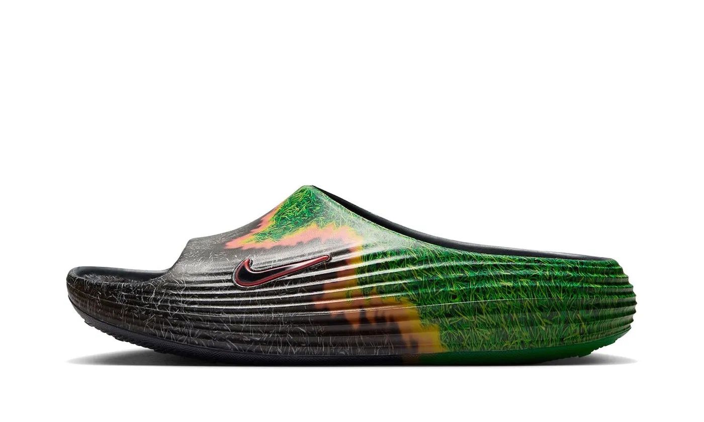 Nike ReactX Rejuven8 Slide .SWOOSH Touch Grass Dark Smoke Grey Kelly Green